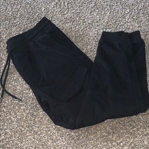 Black men’s joggers. Not a sweatpants material